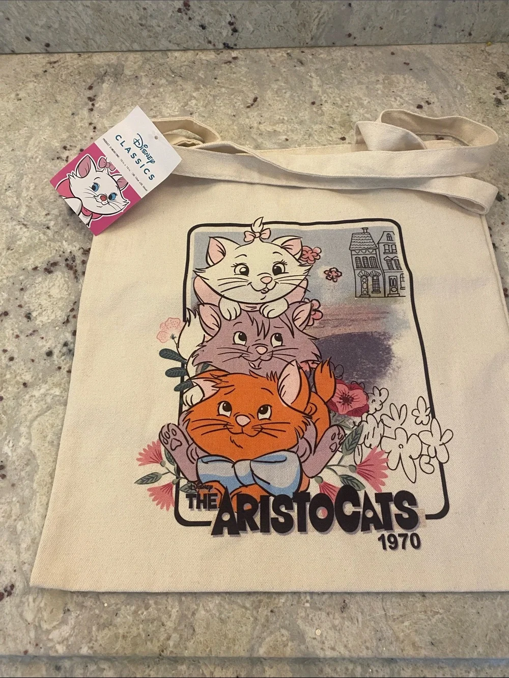 Disney The Aristocats 1970 Cream Cat Tote Bag featuring Marie & more NWT